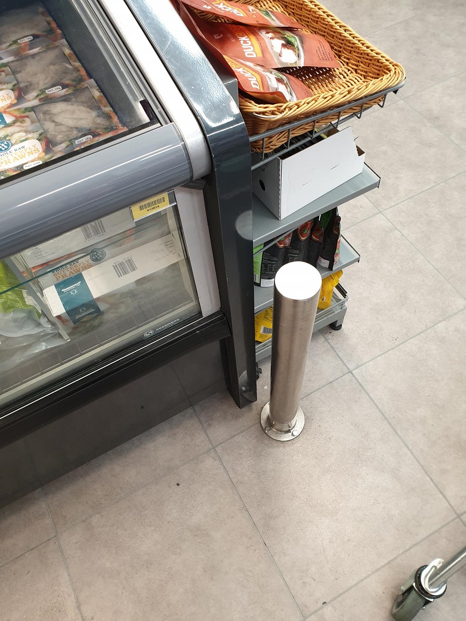 Stainless Bollard Supermarket Trolley Protection